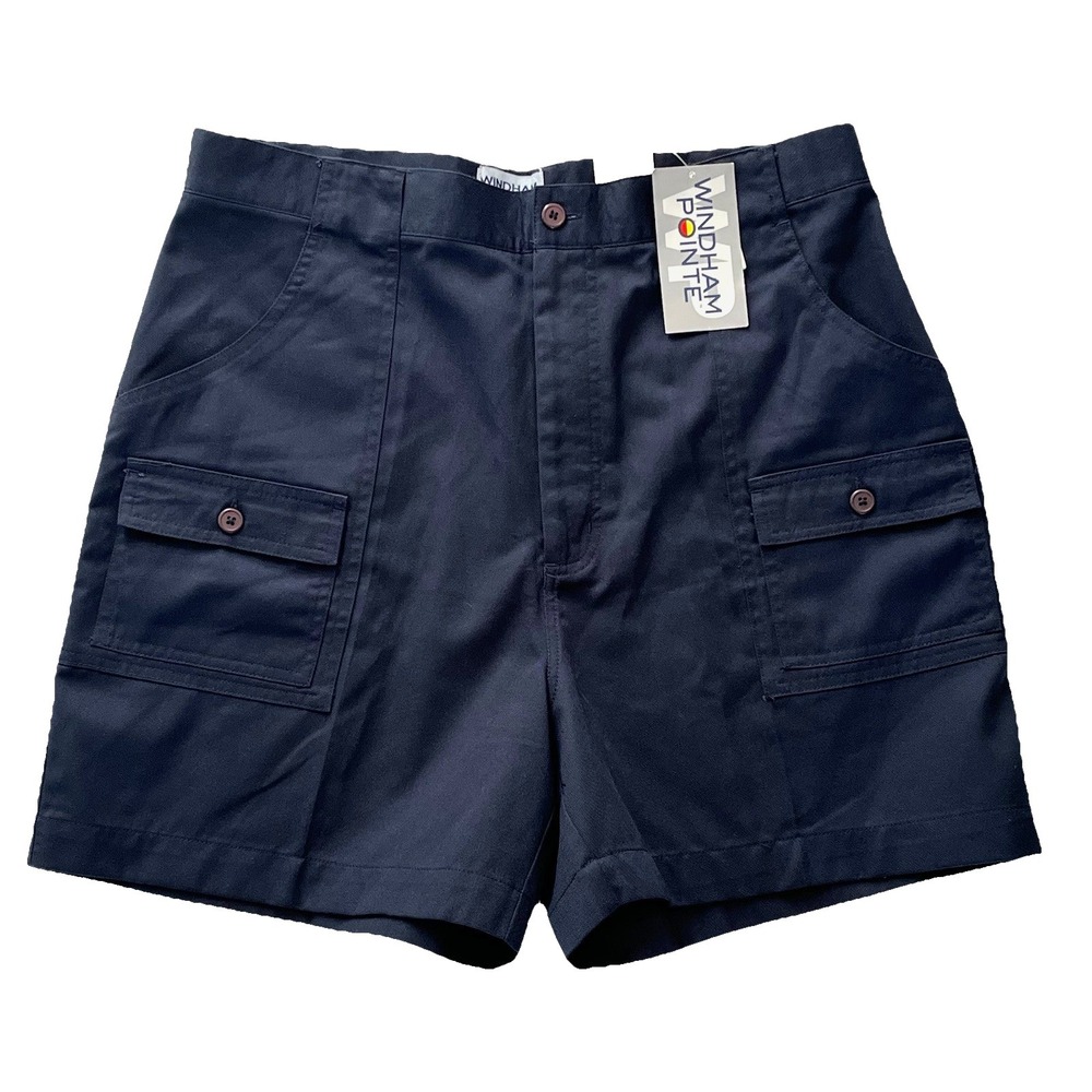 NWT Windham Pointe Men's Cargo Shorts 36 Navy Blue‎ 5" Inseam 6-Pocket Utility